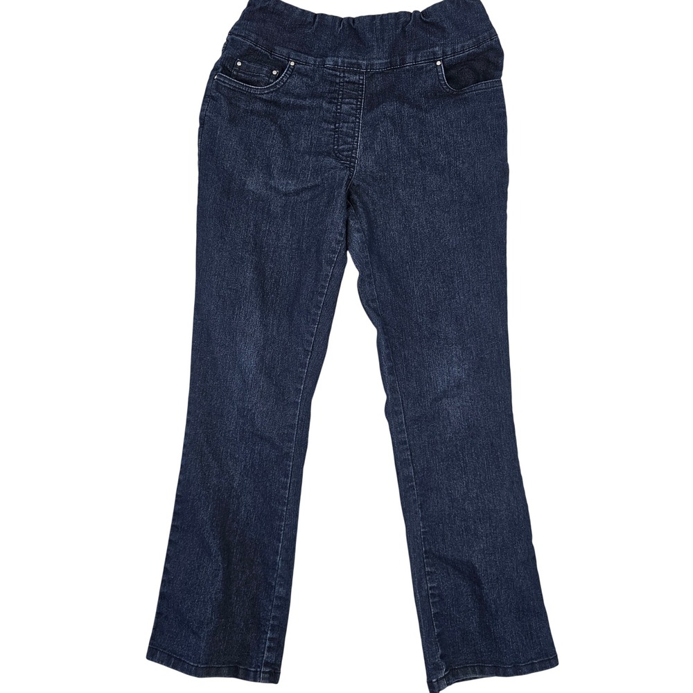 Blair Womens Dark Wash‎ Straight Leg Pull On Denim Jeans Blue 6P Petite